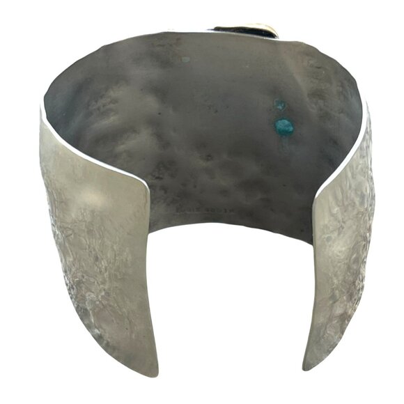 Louis Booth Designer Art Nouveau Style Hand Crafted Hammered Metal Cuff Bracelet - Picture 5 of 8